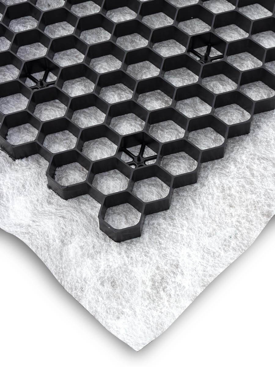 Extrem närbild på Grusarmering Heavy Duty, 4 mm tjocka cellväggar i polypropen